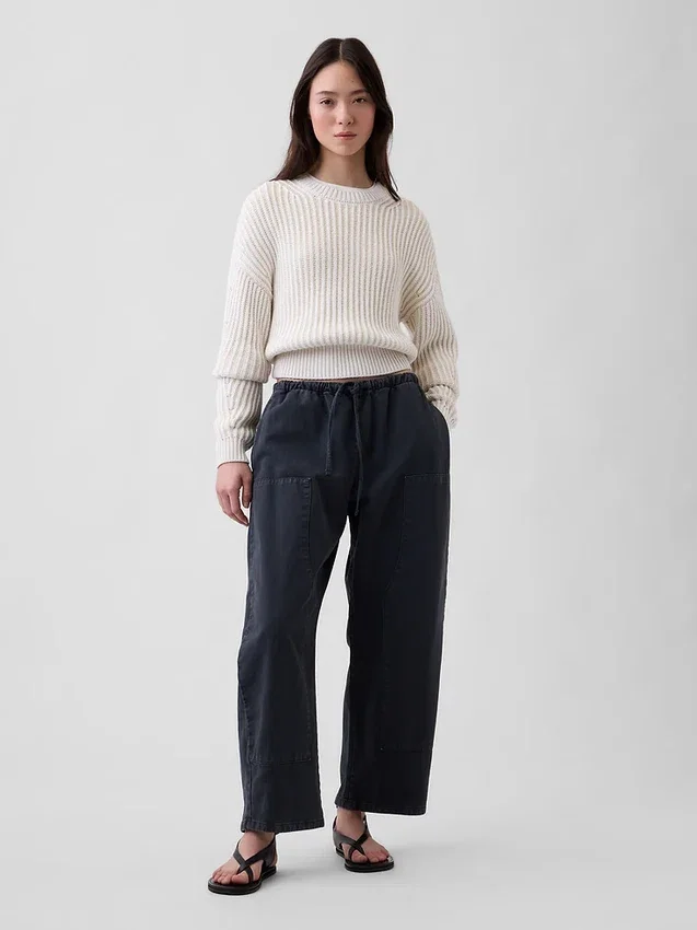 Pantalones anchos de corte holgado con doble rodilla