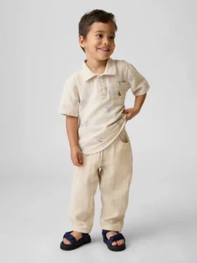 Pantalones anchos de gasa de algodón para bebés y niños pequeños