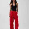 Pantalones anchos de popelín con doble refuerzo en las rodillas