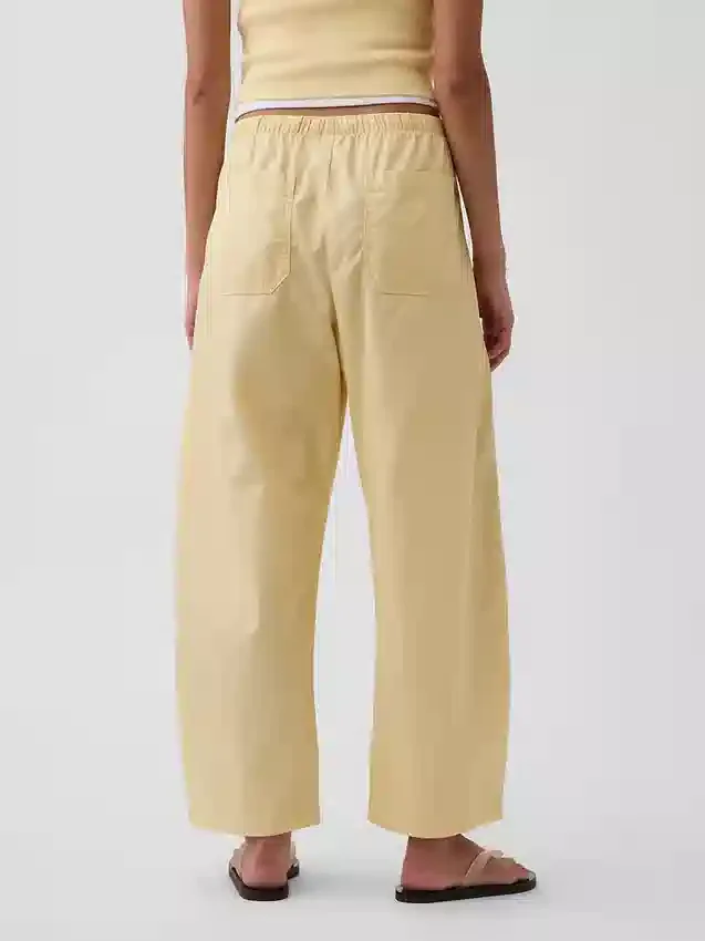 Pantalones anchos de popelín con doble refuerzo en las rodillas