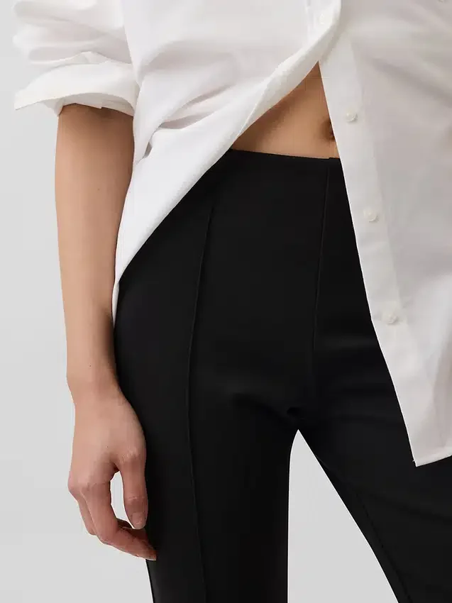Pantalones capri de doble tejido