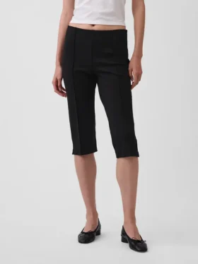 Pantalones capri de doble tejido y talle alto