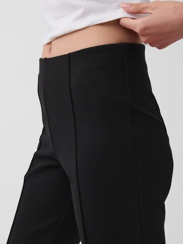Pantalones capri de doble tejido y talle alto