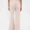 Pantalones caqui acampanados de talle bajo y corte holgado