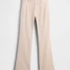 Pantalones caqui acampanados de talle bajo y corte holgado