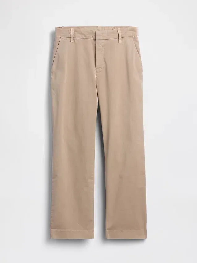 Pantalones caqui de talle medio