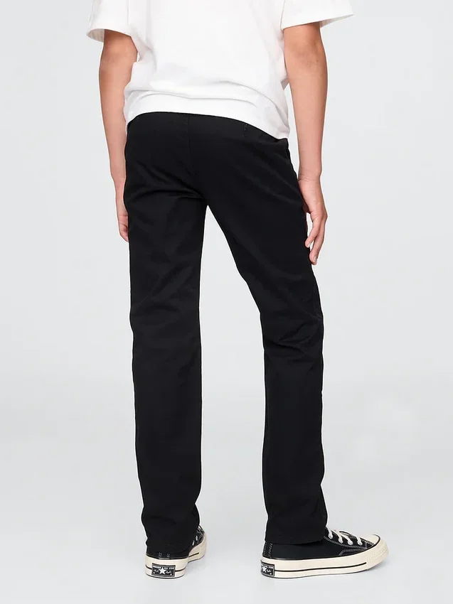 Pantalones caqui elásticos de corte recto para uniforme infantil
