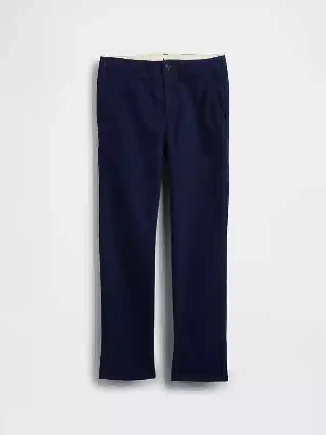 Pantalones caqui elásticos de corte recto para uniforme infantil