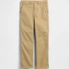 Pantalones caqui elásticos de corte recto para uniforme infantil