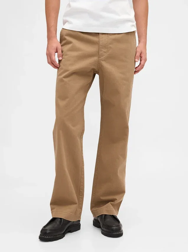 Pantalones caqui holgados de sarga pesada estilo años 90