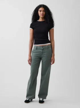 Pantalones caqui holgados de talle bajo estilo años 90