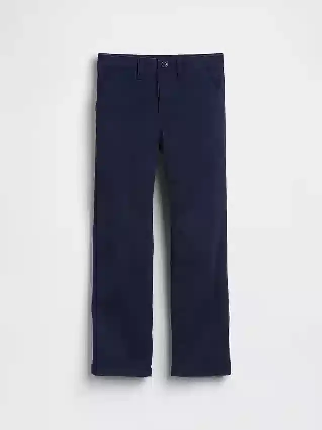 Pantalones caqui rectos y holgados de estilo uniforme moderno para niños
