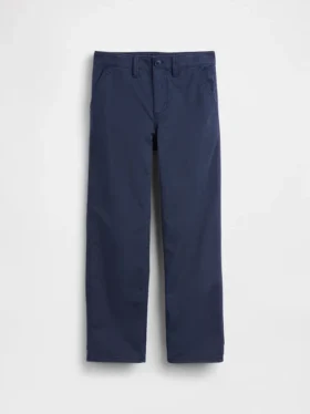 Pantalones caqui rectos y holgados de estilo uniforme moderno para niños