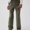 Pantalones caqui rectos y holgados de estilo uniforme moderno para niños