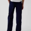 Pantalones caqui rectos y holgados de estilo uniforme moderno para niños
