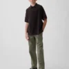Pantalones caqui rectos y holgados de estilo uniforme moderno para niños