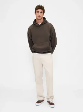 Pantalones caqui utilitarios de corte recto y estilo relajado