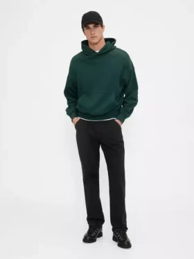 Pantalones caqui utilitarios de corte recto y estilo relajado