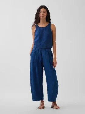 Pantalones cómodos de mezclilla de gasa de algodón