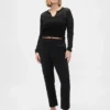 Pantalones cortos ajustados de doble tejido y talle alto