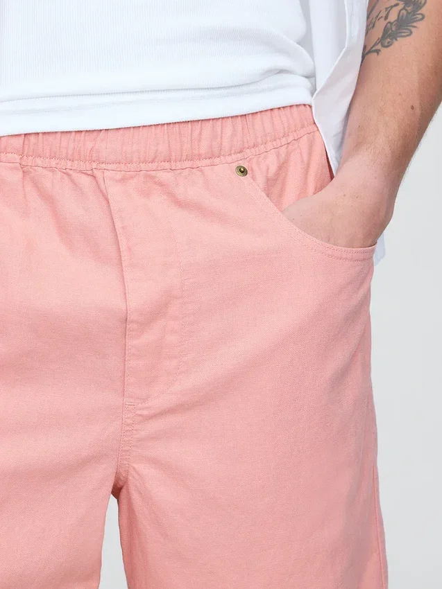 Pantalones cortos cómodos de lino y algodón de 9"