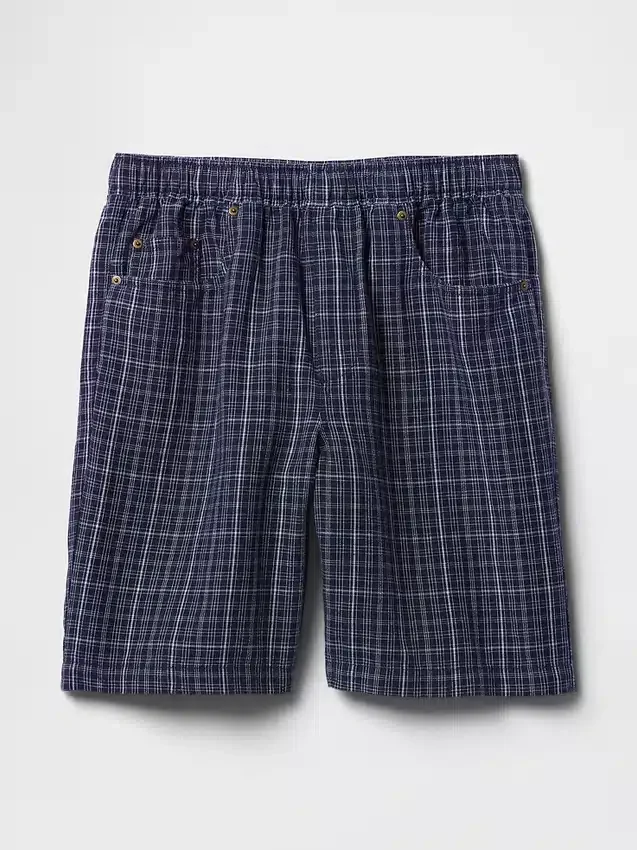 Pantalones cortos cómodos de lino y algodón de 9"