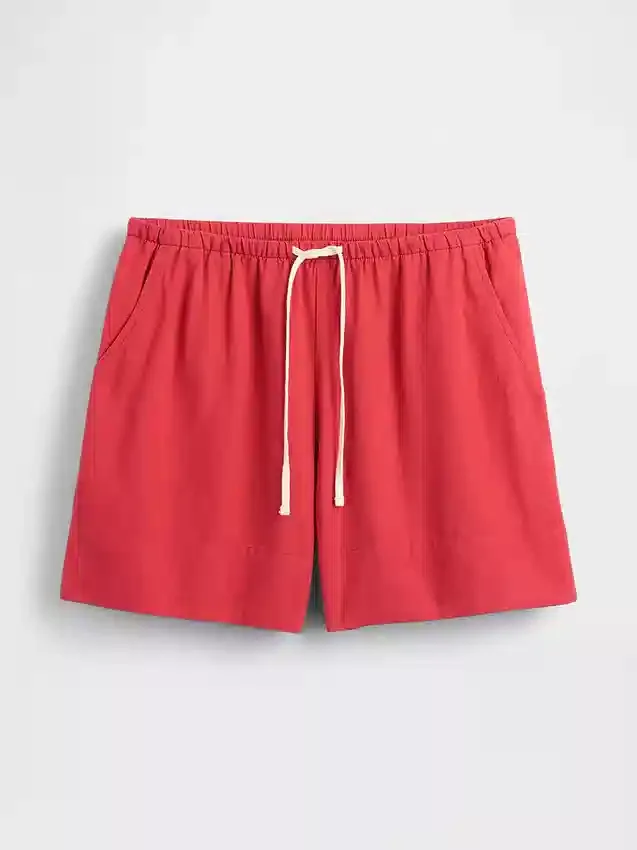 Pantalones cortos cómodos de mezcla de lino de 6"