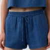 Pantalones cortos cómodos de mezclilla de gasa de algodón de 4"