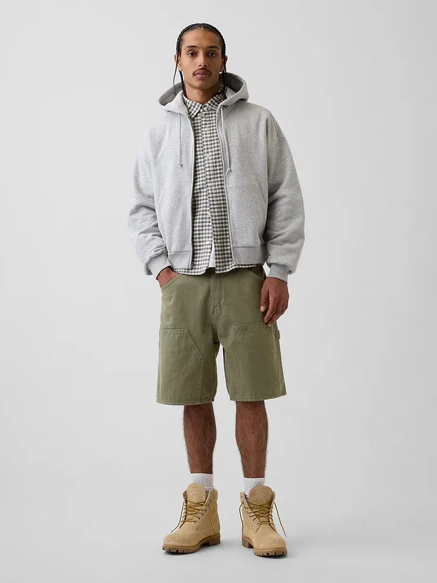Pantalones cortos de carpintero de mezclilla holgados de 9"