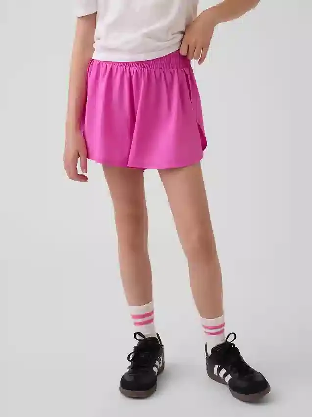 Pantalones cortos de correr para niños de secado rápido con dobladillo de mariposa