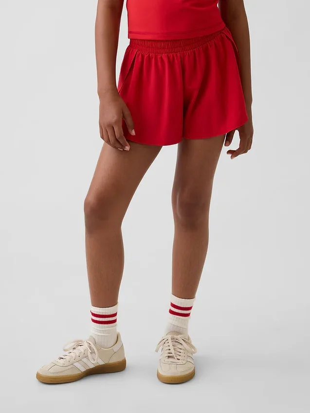 Pantalones cortos de correr para niños de secado rápido con dobladillo de mariposa