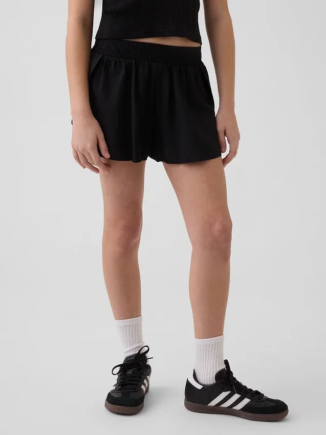Pantalones cortos de correr para niños de secado rápido con dobladillo de mariposa