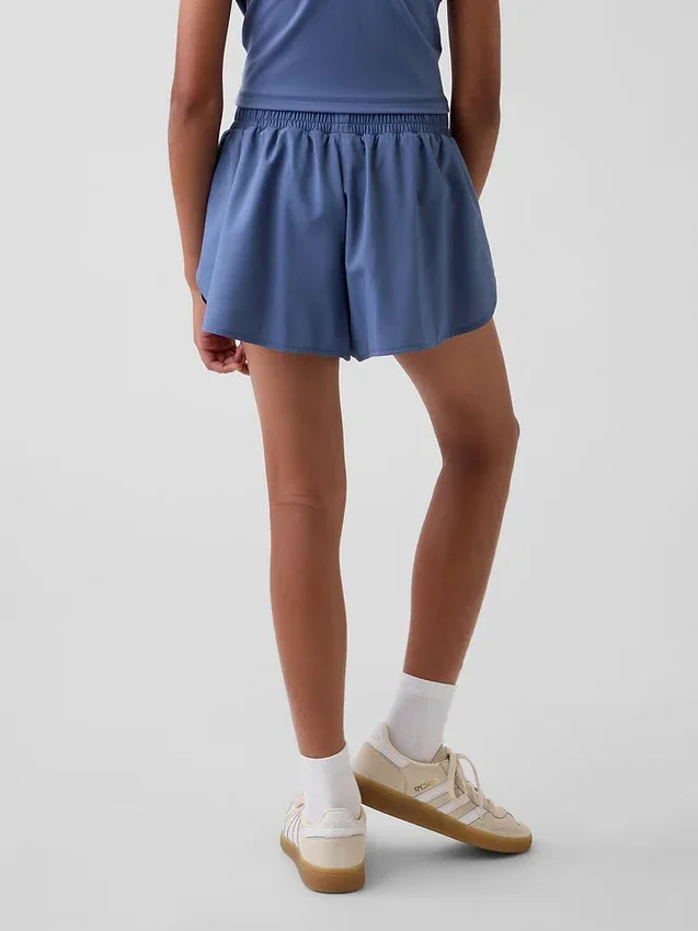 Pantalones cortos de correr para niños de secado rápido con dobladillo de mariposa