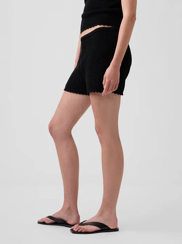 Pantalones cortos de ganchillo 100 % algodón
