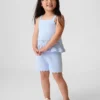 Pantalones cortos de ganchillo con dobladillo festoneado para bebés y niños
