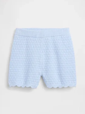 Pantalones cortos de ganchillo con dobladillo festoneado para bebés y niños