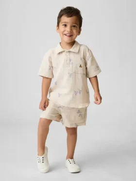 Pantalones cortos de gasa de algodón estampados para bebés y niños, de poner