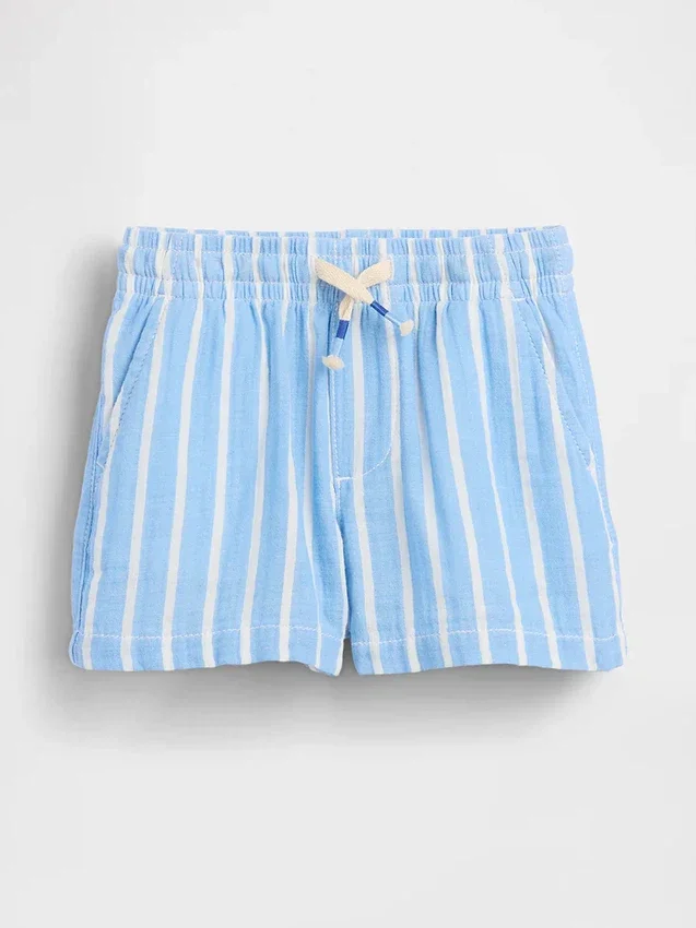 Pantalones cortos de gasa de algodón estampados para bebés y niños, de poner