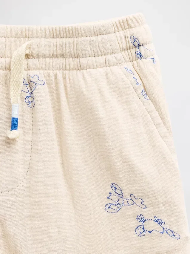 Pantalones cortos de gasa de algodón estampados para bebés y niños, de poner