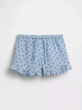 Pantalones cortos de gasa de algodón para niños con volantes
