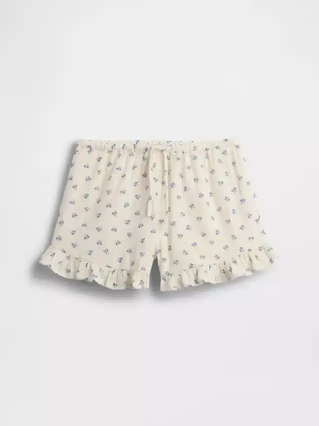 Pantalones cortos de gasa de algodón para niños con volantes