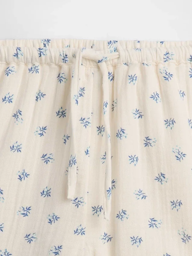 Pantalones cortos de gasa de algodón para niños con volantes