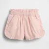 Pantalones cortos de lino y algodón con volantes y diseño de delfines para bebés y niños pequeños