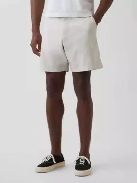 Pantalones cortos de lino y algodón de 7.5″