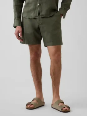 Pantalones cortos de lino y algodón de 7.5″