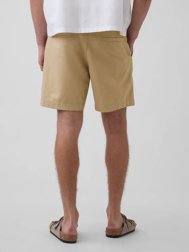 Pantalones cortos de lino y algodón de 7.5"