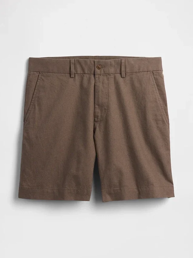 Pantalones cortos de lino y algodón de 7.5"