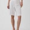 Pantalones cortos de mezcla de lino de 9" de talle bajo