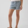 Pantalones cortos de mezclilla a rayas de talle bajo para niños