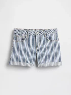 Pantalones cortos de mezclilla a rayas para niños